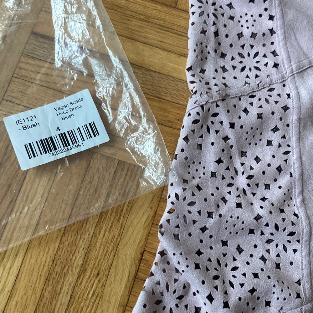 Byron Lars Vegan Suede Hi-Lo Dress – pale pink– Size 4 – NWT - Picture 11 of 16